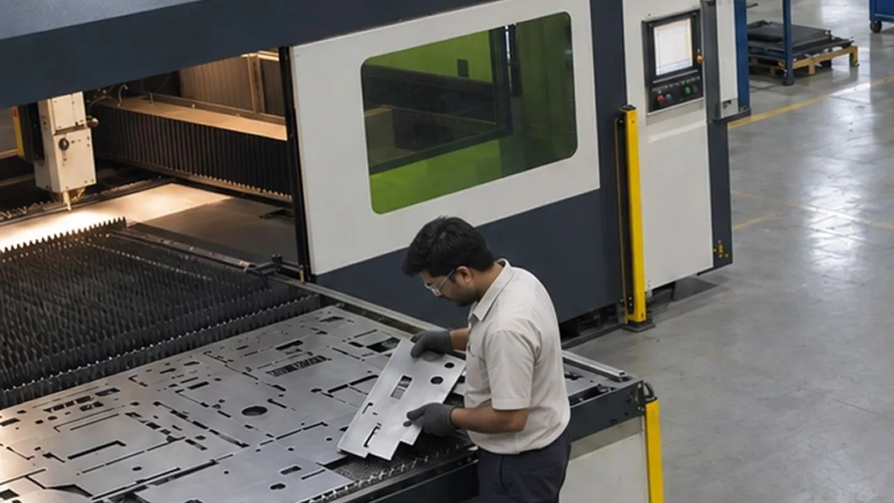 Laser cutter running, 82% today