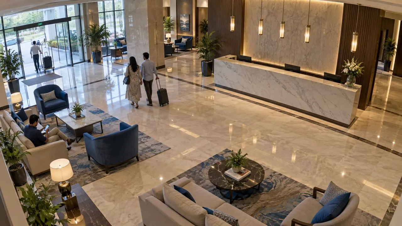 Front desk empty for 6 min