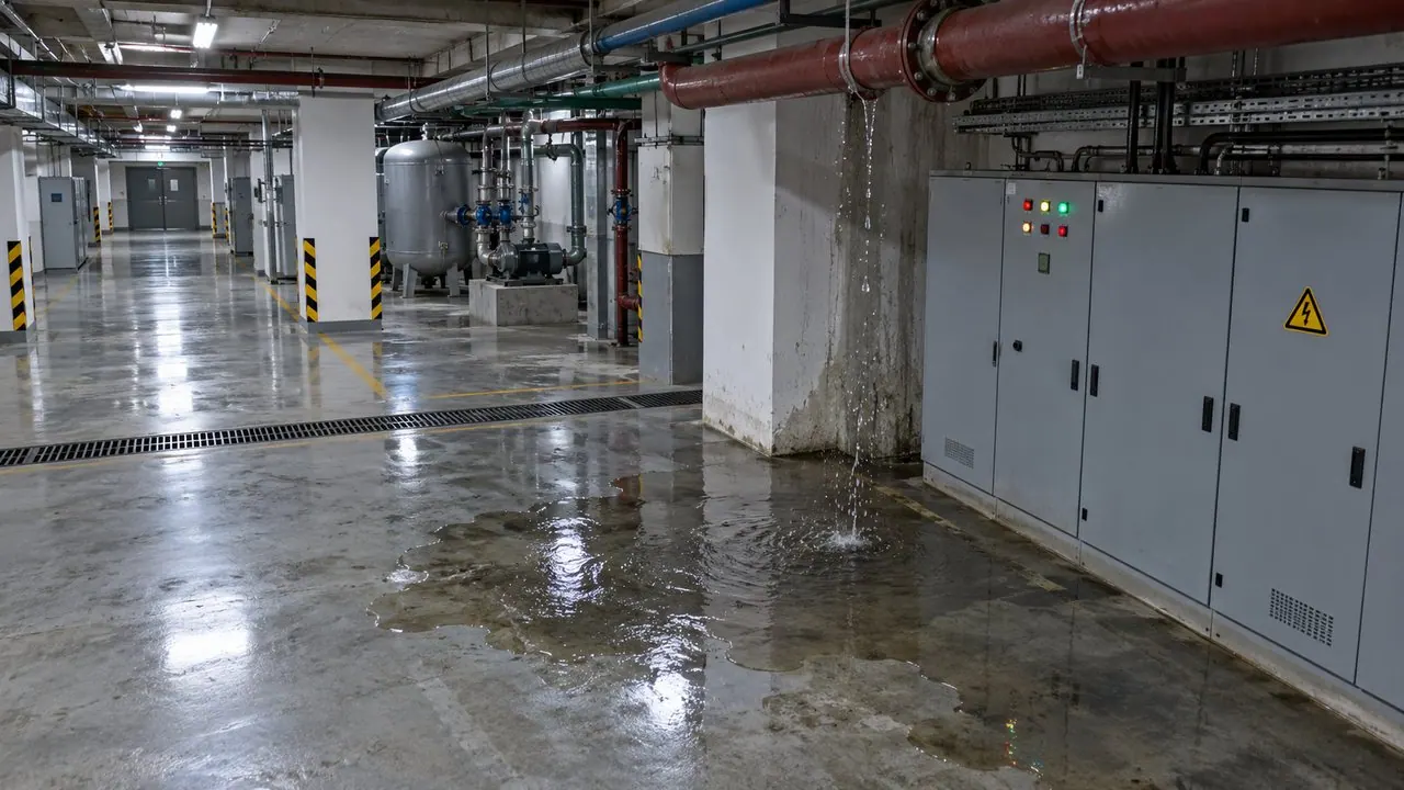 Water leaking next to the electrical panel