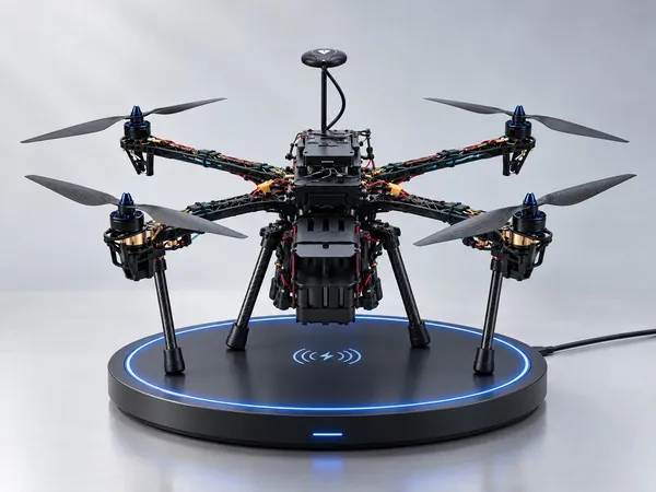 Zigzag AI Drone on its charging dock